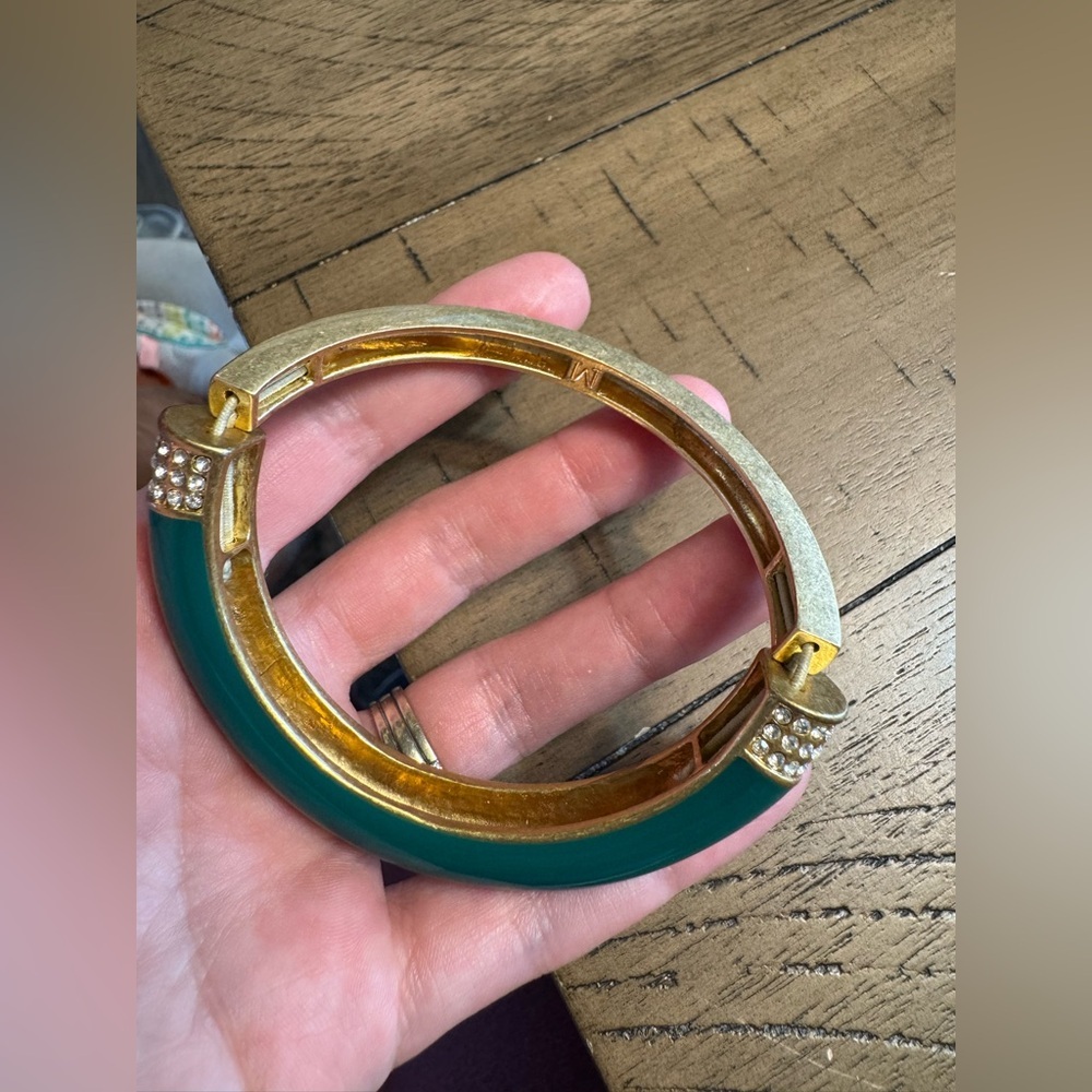 Lia Sophia Bangle Gold and Green Bracelet - Picture 3 of 3